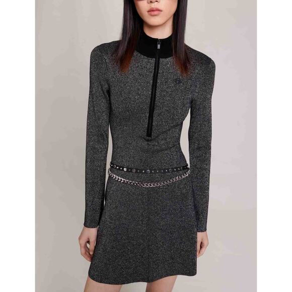 Maje, Short glittery knit dress, MSRP $345 - Picture 2 of 16